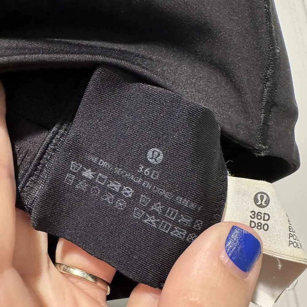 Lululemon Black Energy Bra High Support Size 36D